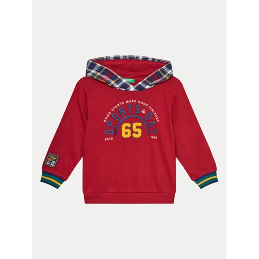 United Colors Of Benetton Bluza 32N4G200R Czerwony Regular Fit ze sklepu MODIVO w kategorii Bluzy chłopięce - zdjęcie 182641990