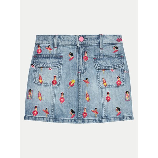 Guess Spódnica jeansowa J4GD19 D45E0 Niebieski Regular Fit ze sklepu MODIVO w kategorii Spódnice dziewczęce - zdjęcie 182642023