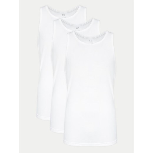 Gap Komplet 3 tank topów 483958-00 Biały Regular Fit ze sklepu MODIVO w kategorii T-shirty męskie - zdjęcie 182642062