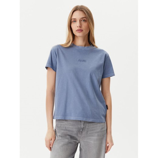 Napapijri T-Shirt S-Azure NP0A4IG3 Niebieski Regular Fit ze sklepu MODIVO w kategorii Bluzki damskie - zdjęcie 182642072