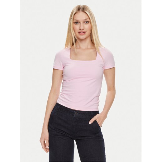 Noisy May T-Shirt Mik 27029540 Różowy Slim Fit ze sklepu MODIVO w kategorii Bluzki damskie - zdjęcie 182642203