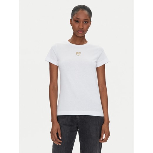 PINKO T-Shirt Bussolotto 100355 A2OD Biały Regular Fit ze sklepu MODIVO w kategorii Bluzki damskie - zdjęcie 182642241