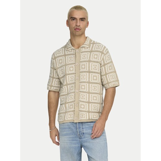Only & Sons Koszula Bart 22033329 Beżowy Relaxed Fit ze sklepu MODIVO w kategorii Koszule męskie - zdjęcie 182642260