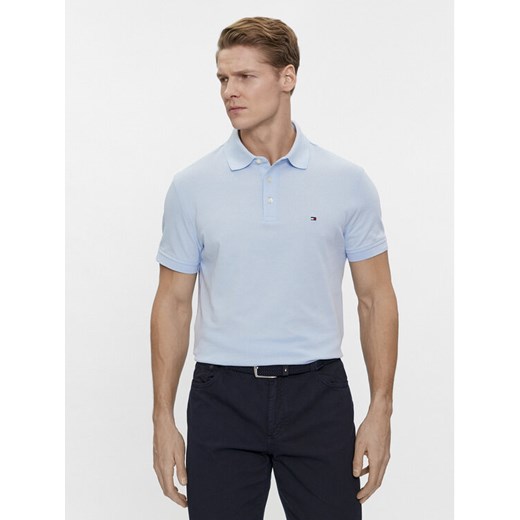 Tommy Hilfiger Polo 1985 MW0MW17771 Błękitny Slim Fit ze sklepu MODIVO w kategorii T-shirty męskie - zdjęcie 182642372