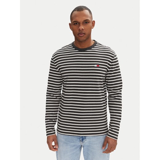 Tommy Jeans Longsleeve Breton DM0DM20803 Szary Regular Fit ze sklepu MODIVO w kategorii T-shirty męskie - zdjęcie 182642444