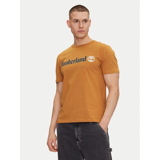 Timberland T-Shirt TB0A5UPQ Beżowy Regular Fit ze sklepu MODIVO w kategorii T-shirty męskie - zdjęcie 182642462