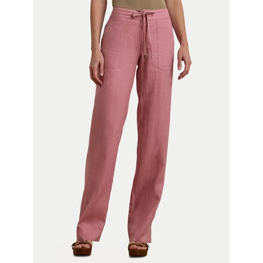 LAUREN RALPH LAUREN Spodnie materiałowe 200735136022 Różowy Regular Fit ze sklepu MODIVO w kategorii Spodnie damskie - zdjęcie 182642641