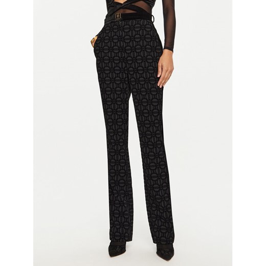 Elisabetta Franchi Spodnie materiałowe PA-051-47E2-V430 Czarny Regular Fit ze sklepu MODIVO w kategorii Spodnie damskie - zdjęcie 182642860