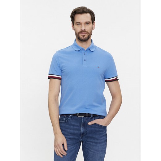 Tommy Hilfiger Polo Monotype Flag MW0MW33585 Niebieski Slim Fit ze sklepu MODIVO w kategorii T-shirty męskie - zdjęcie 182642874
