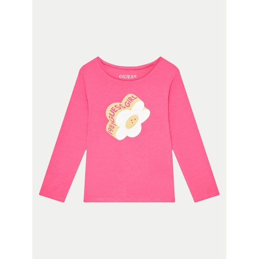 Guess Bluzka K4YI02 K6YW4 Różowy Regular Fit ze sklepu MODIVO w kategorii Bluzki dziewczęce - zdjęcie 182642882