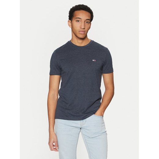 Tommy Jeans T-Shirt Jaspe DM0DM20363 Granatowy Slim Fit ze sklepu MODIVO w kategorii T-shirty męskie - zdjęcie 182642963
