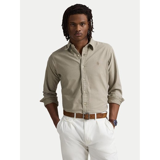 Polo Ralph Lauren Koszula 710968913001 Beżowy Custom Fit ze sklepu MODIVO w kategorii Koszule męskie - zdjęcie 182642980