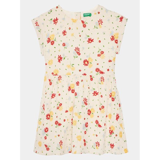 United Colors Of Benetton Sukienka codzienna 4RFGCV02A Beżowy Regular Fit ze sklepu MODIVO w kategorii Sukienki dziewczęce - zdjęcie 182643112