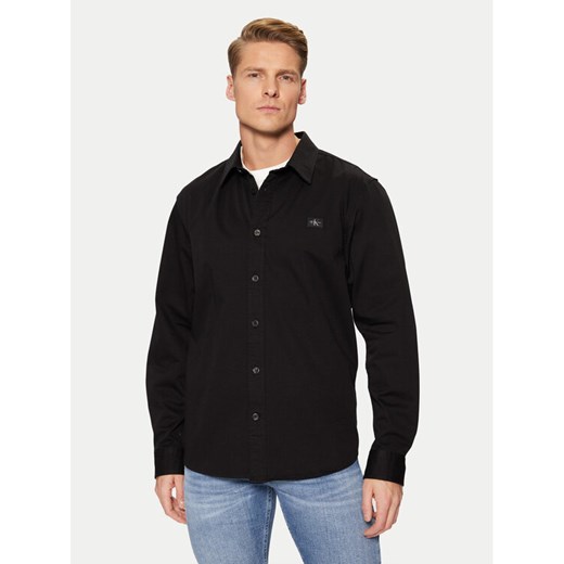 Calvin Klein Jeans Koszula J30J327585 Czarny Slim Fit ze sklepu MODIVO w kategorii Koszule męskie - zdjęcie 182643250