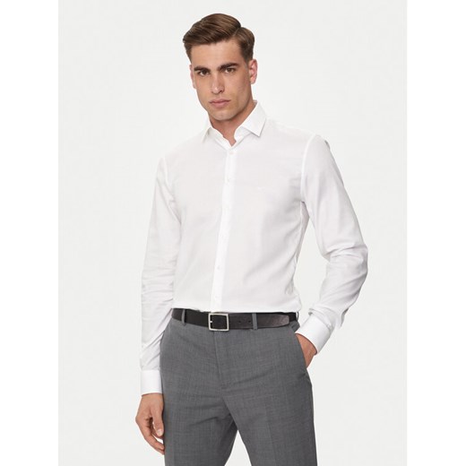 Calvin Klein Koszula K10K113164 Biały Slim Fit ze sklepu MODIVO w kategorii Koszule męskie - zdjęcie 182643264
