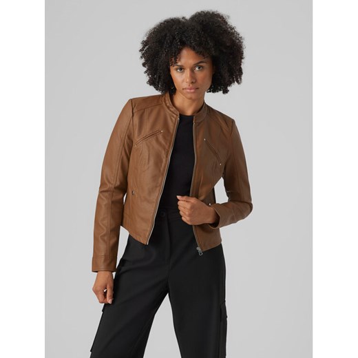 Vero Moda Kurtka z imitacji skóry Favodona 10288555 Brązowy Regular Fit ze sklepu MODIVO w kategorii Kurtki damskie - zdjęcie 182643281