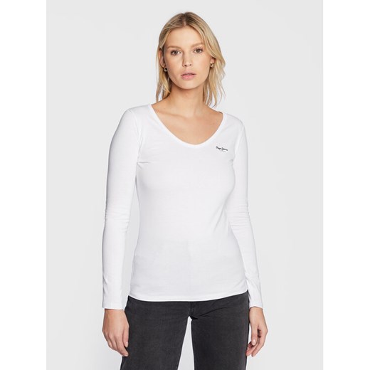 Pepe Jeans Bluzka Corine PL505306 Biały Regular Fit ze sklepu MODIVO w kategorii Bluzki damskie - zdjęcie 182643302