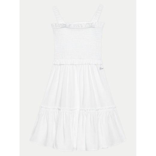 Guess Sukienka codzienna J4GK27 WG5S2 Biały Flare Fit ze sklepu MODIVO w kategorii Sukienki dziewczęce - zdjęcie 182643342