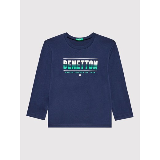 United Colors Of Benetton Bluzka 3I1XG104D Granatowy Regular Fit ze sklepu MODIVO w kategorii T-shirty chłopięce - zdjęcie 182643380