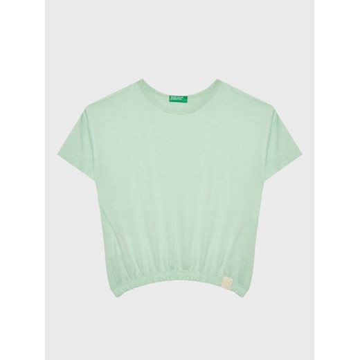 United Colors Of Benetton T-Shirt 37YKC10AU Zielony Boxy Fit ze sklepu MODIVO w kategorii Bluzki dziewczęce - zdjęcie 182643471