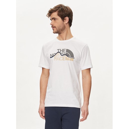 The North Face T-Shirt Mountain Line NF0A87NT Biały Regular Fit ze sklepu MODIVO w kategorii T-shirty męskie - zdjęcie 182643480