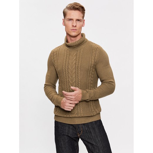 Jack&Jones Golf 12236315 Brązowy Regular Fit ze sklepu MODIVO w kategorii Swetry męskie - zdjęcie 182643500