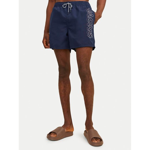 Jack&Jones Szorty kąpielowe Fiji 12253118 Granatowy Regular Fit ze sklepu MODIVO w kategorii Kąpielówki - zdjęcie 182643560