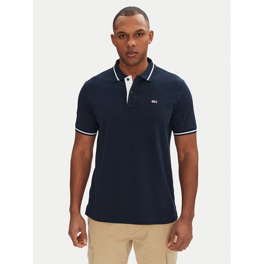 Tommy Jeans Polo DM0DM20745 Granatowy Regular Fit ze sklepu MODIVO w kategorii T-shirty męskie - zdjęcie 182643601