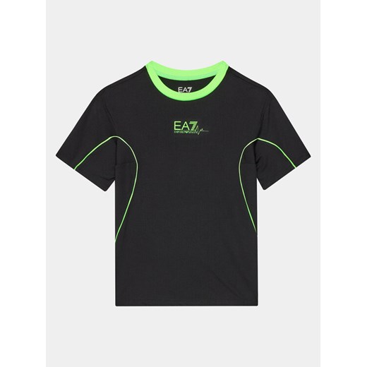 EA7 Emporio Armani T-Shirt 3DBT64 BJVEZ 1200 Czarny Regular Fit ze sklepu MODIVO w kategorii T-shirty chłopięce - zdjęcie 182643684