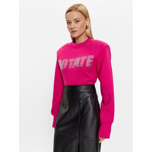 ROTATE Sweter Firm Rhinestone 1001151979 Różowy Regular Fit ze sklepu MODIVO w kategorii Swetry damskie - zdjęcie 182643703