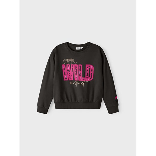NAME IT Bluza 13212577 Czarny Regular Fit ze sklepu MODIVO w kategorii Bluzy dziewczęce - zdjęcie 182643751