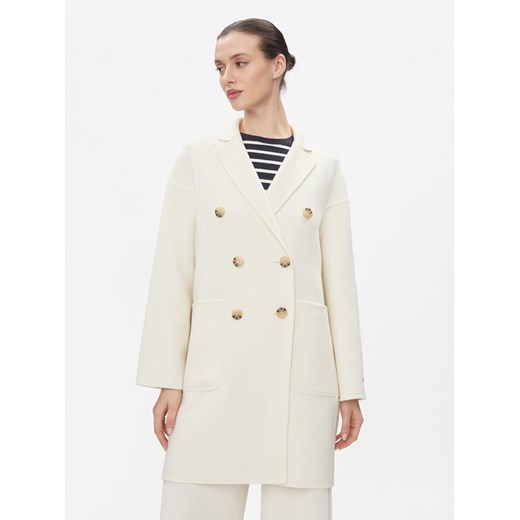 MAX&Co. Płaszcz wełniany Riccardo Biały Regular Fit ze sklepu MODIVO w kategorii Płaszcze damskie - zdjęcie 182644021