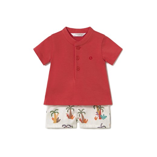 Mayoral Komplet polo i spodenki 1217 Czerwony Regular Fit ze sklepu MODIVO w kategorii Komplety niemowlęce - zdjęcie 182644034