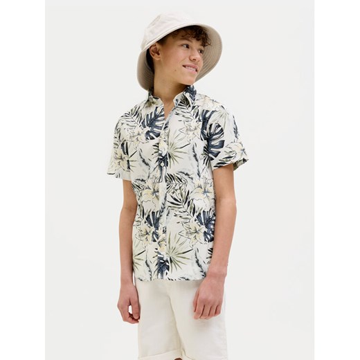 Jack&Jones Junior Koszula Hawaii 12269273 Écru Regular Fit ze sklepu MODIVO w kategorii Koszule chłopięce - zdjęcie 182644054
