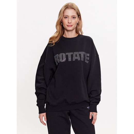 ROTATE Bluza Rhinestone Irisa 700187100 Czarny Regular Fit ze sklepu MODIVO w kategorii Bluzy damskie - zdjęcie 182644103