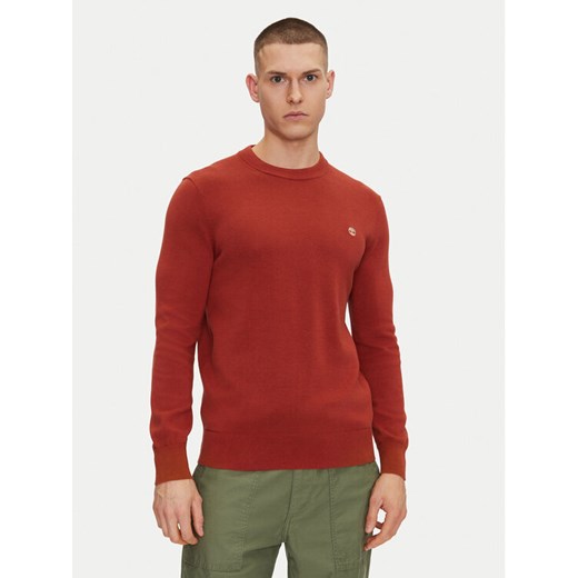 Timberland Sweter TB0A2BMM Czerwony Regular Fit ze sklepu MODIVO w kategorii Swetry męskie - zdjęcie 182644110