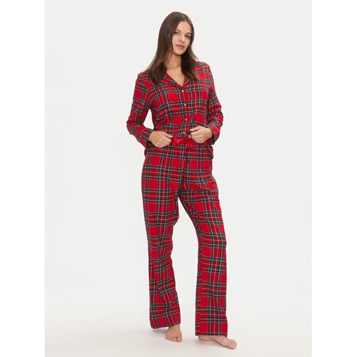 Hunkemöller Piżama Twill 206652 Czerwony Relaxed Fit ze sklepu MODIVO w kategorii Piżamy damskie - zdjęcie 182644120
