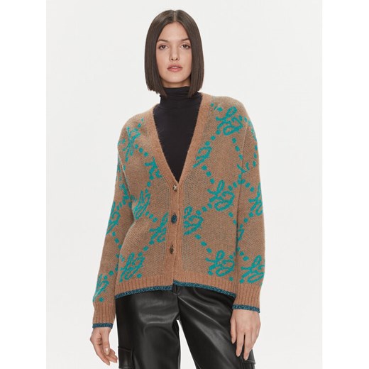 Liu Jo Kardigan MF3226 26054 Brązowy Regular Fit ze sklepu MODIVO w kategorii Swetry damskie - zdjęcie 182644223