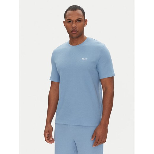 BOSS Koszulka piżamowa Waffle T-Shirt 50535891 Błękitny Regular Fit ze sklepu MODIVO w kategorii Piżamy męskie - zdjęcie 182644330