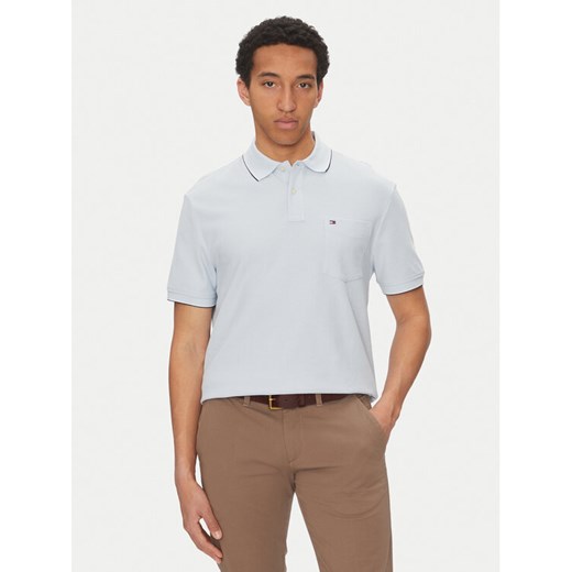 Tommy Hilfiger Polo MW0MW38457 Błękitny Classic Fit ze sklepu MODIVO w kategorii T-shirty męskie - zdjęcie 182644374