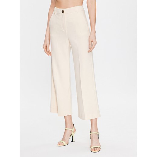 Marella Spodnie materiałowe Minerva 2337810334 Écru Regular Fit ze sklepu MODIVO w kategorii Spodnie damskie - zdjęcie 182644384