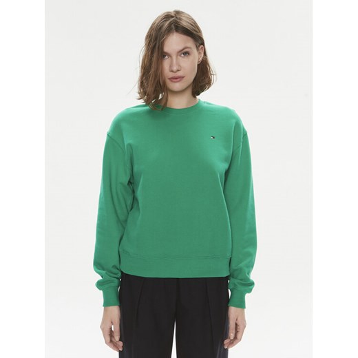Tommy Hilfiger Bluza Flag WW0WW41246 Zielony Relaxed Fit ze sklepu MODIVO w kategorii Bluzy damskie - zdjęcie 182644431