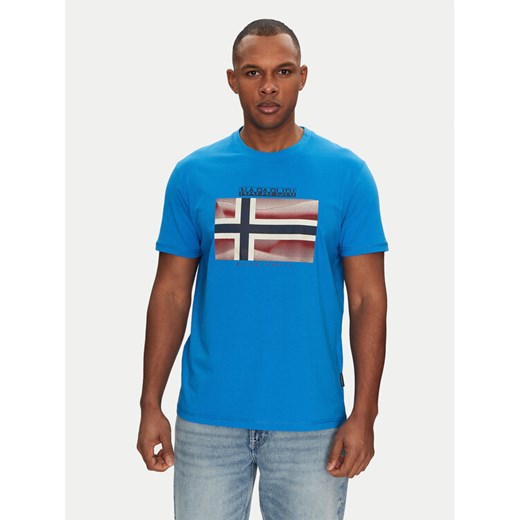 Napapijri T-Shirt S-Lari NP0A4IE5B2W1 Niebieski Regular Fit ze sklepu MODIVO w kategorii T-shirty męskie - zdjęcie 182644442