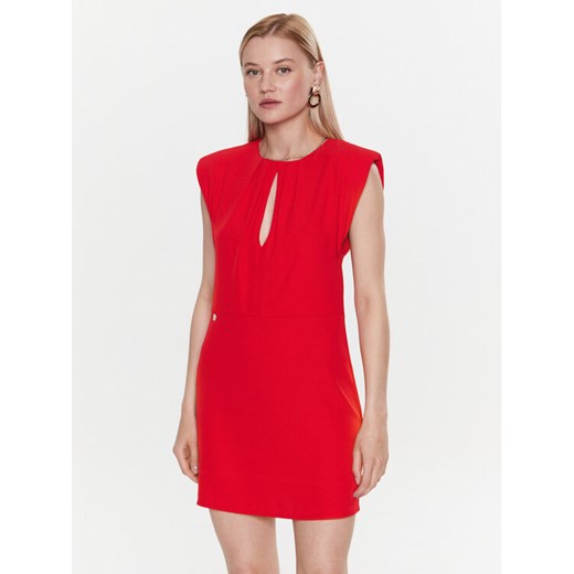 Kontatto Sukienka koktajlowa NO1006 Czerwony Slim Fit ze sklepu MODIVO w kategorii Sukienki - zdjęcie 182644444