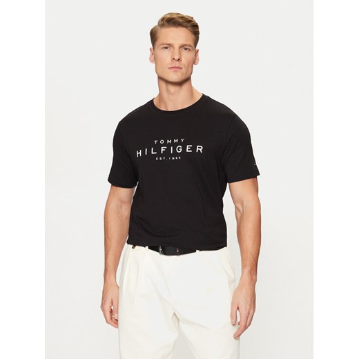 Tommy Hilfiger T-Shirt Big Logo Tee MW0MW37448 Czarny Slim Fit ze sklepu MODIVO w kategorii T-shirty męskie - zdjęcie 182644474