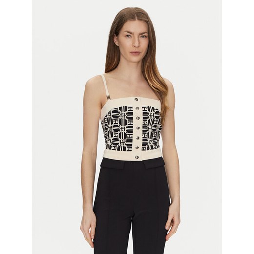 Elisabetta Franchi Top TK-33B-47E2-V280 Kolorowy Regular Fit ze sklepu MODIVO w kategorii Bluzki damskie - zdjęcie 182644512