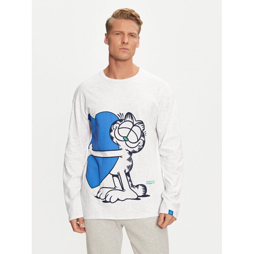 United Colors Of Benetton Koszulka piżamowa 3VR54M01P Szary Regular Fit ze sklepu MODIVO w kategorii Piżamy męskie - zdjęcie 182644700