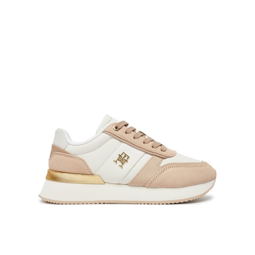Tommy Hilfiger Sneakersy Th Fashion Runner FW0FW08475 Beżowy ze sklepu MODIVO w kategorii Buty sportowe damskie - zdjęcie 182644764