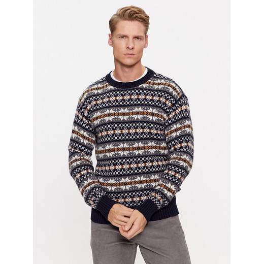 United Colors Of Benetton Sweter 1344K105Y Granatowy Regular Fit ze sklepu MODIVO w kategorii Swetry męskie - zdjęcie 182644794