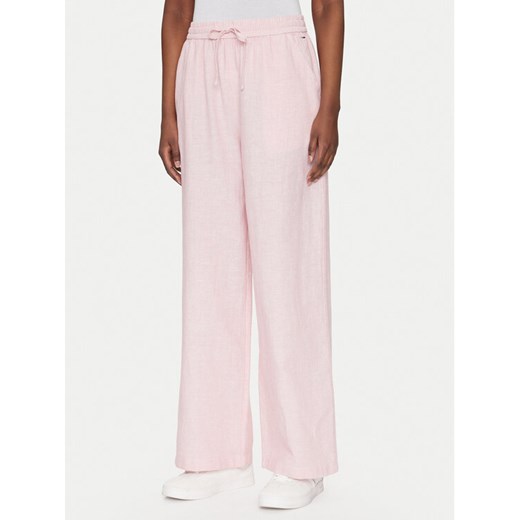 Tommy Jeans Spodnie materiałowe DW0DW20352 Różowy Regular Fit ze sklepu MODIVO w kategorii Spodnie damskie - zdjęcie 182644853